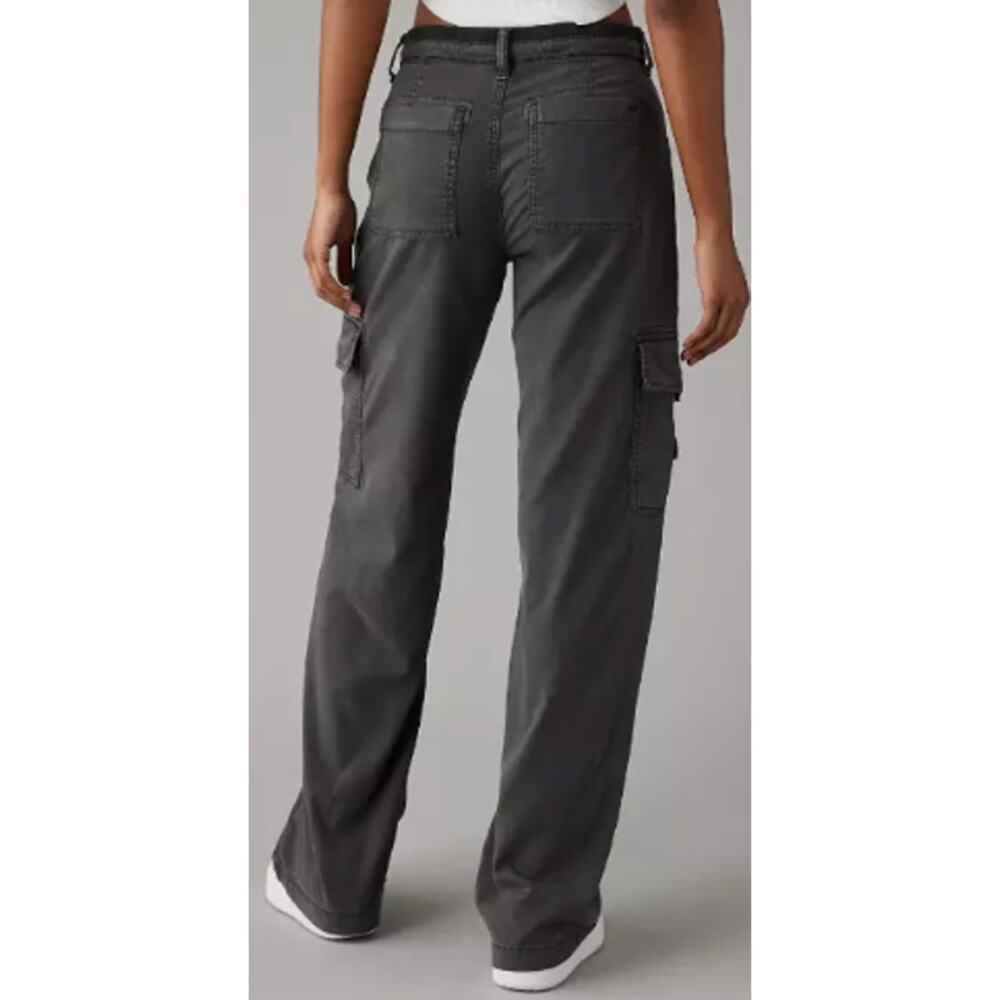 American Eagle Dreamy Drape Stretch Cargo Super High-Waisted Baggy Wide-Leg Pant